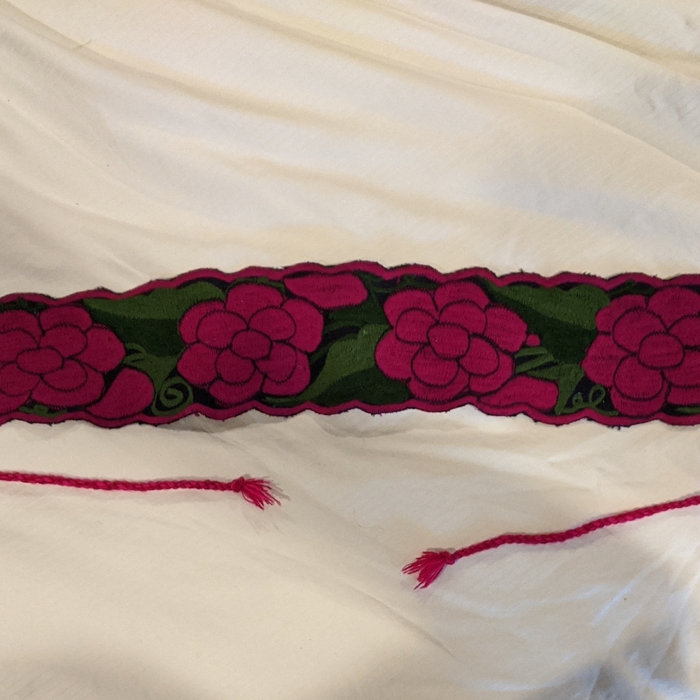Mexican embroidered floral belt